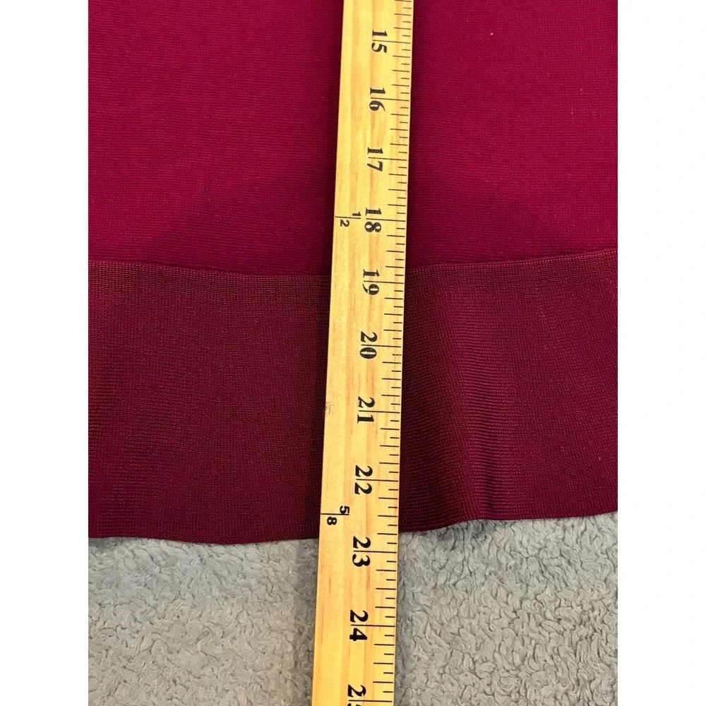 Ann Taylor Maroon Burgundy Long Bell Sleeve Heavy Knit Pullover Top Size Medium